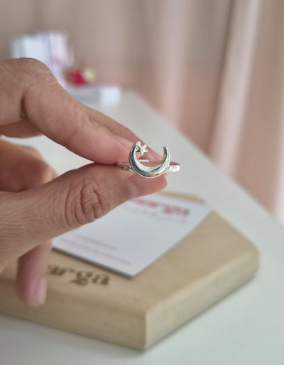 Anillo Luna y Estrella de Venus 