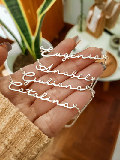 Collar Nombre Calado Fino Plata 925 (Leer Info)