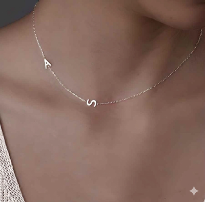 Collar Iniciales Plata 925 (Leer Info)