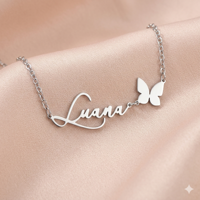 Collar Nombres Calados con Formas en Acero (Leer Info)