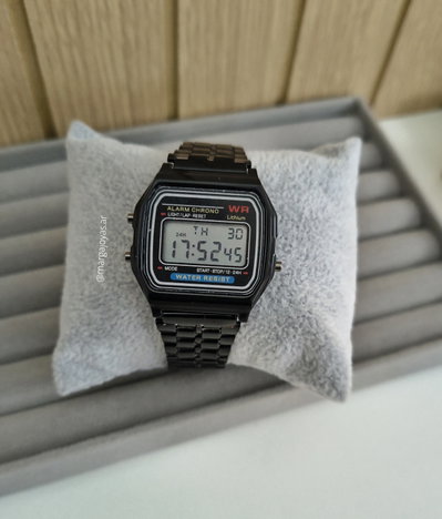 Reloj Unisex Tipo Casio Cuadrado - Negro