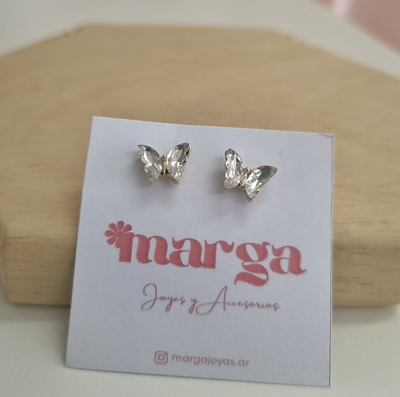 Aros Mariposa Cristal 