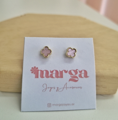 Aros Trébol Rosa