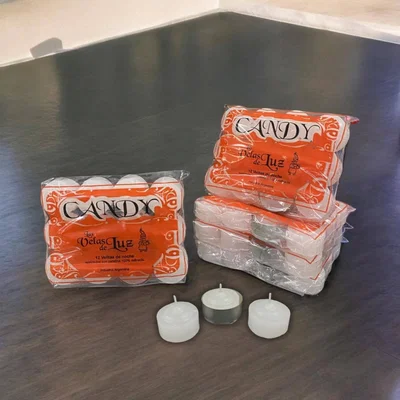 VELA DE NOCHE BLANCA CANDY X 12