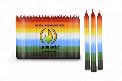 VELA 7 COLORES LARGAS X 1