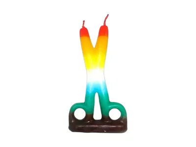 VELA FORMA TIJERA 7 COLORES