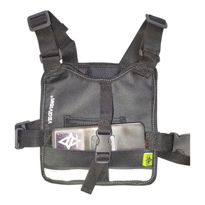 Pechera Mini Arnes Reflectiva Porta Celular Grabación Moto Roller Bici 