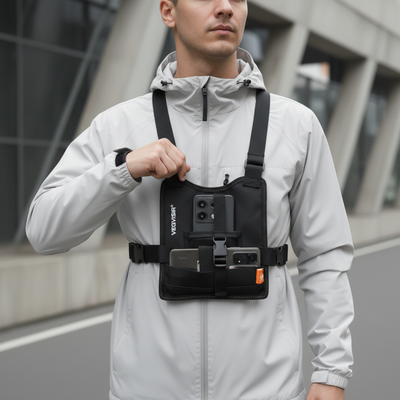 Pechera Mini Arnes Porta Celular Grabación Moto Roller Bici 