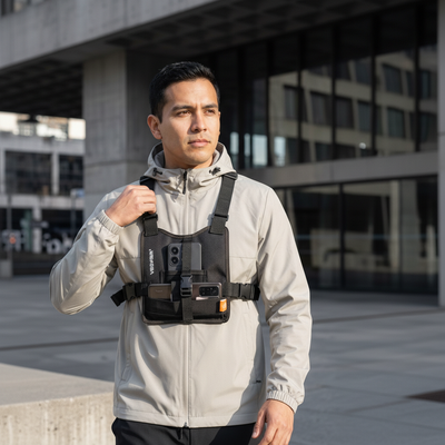 Pechera Mini Arnes Porta Celular Grabación Moto Roller Bici 