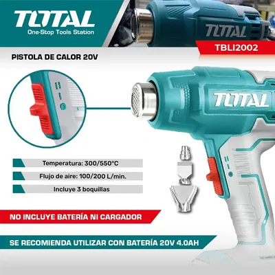 Pistola de Calor 20V INDUSTRIAL TOTAL TBLI2002