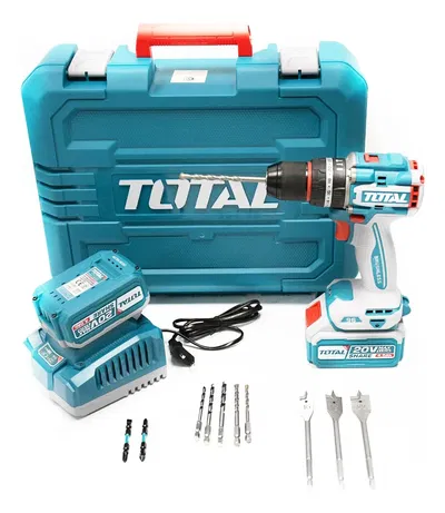 Taladro Percutor 20V BL 2000rpm 96Nm TIDLI20968-4 (MALETIN, CARGADOR, Y 2 BATERIAS 4Ah)
