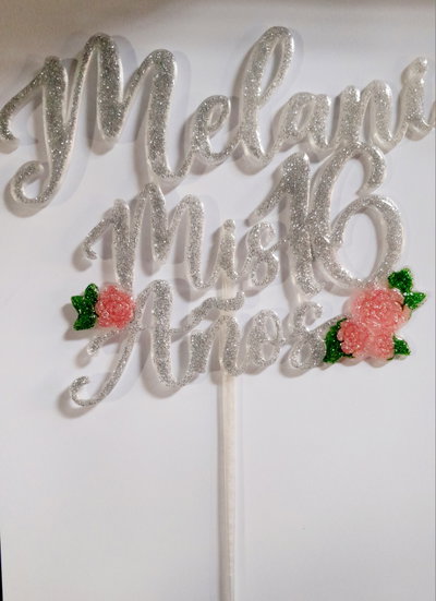 Topper personalizado para torta | Nombre + frase o edad | SIMPLE