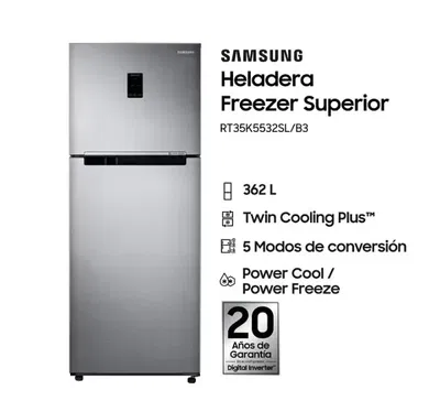 HELADERA SAMSUNG RT35K5532SL 362LTS SILVER