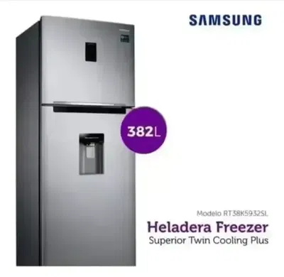 HELADERA SAMSUNG RT38K5932SL 380LTS SILVER INVERTER