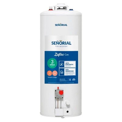 TERMOTANQUE SEÑORIAL 50LTS MULTIGAS DOBLE CARGA ALTA RECUPERACIÓN