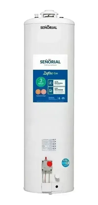 TERMOTANQUE SEÑORIAL 120LTS MULTIGAS CARGA SUPERIOR