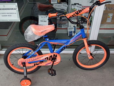 BICICLETA R16 NARANJA Y AZUL