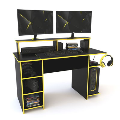 ESCRITORIO GAMER CON ALZADA DELOS 1,40M VIVOS AMARILLOS