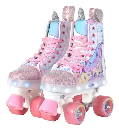 PATIN ZAPATILLA BIPOKIDS RLL 404 UNICORNIO LUCES LED RECARGABLE