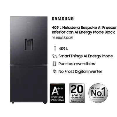 HELADERA SAMSUNG RB45DG6300B1 455LTS BLACK