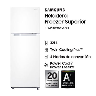 HELADERA SAMSUNG RT32K5070WW 320 LTS BLANCA