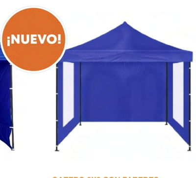 GAZEBO KANJI AZUL 3X3 CON PAREDES KJ-CAMPGAZ03