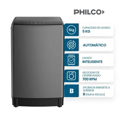 LAVARROPAS PHILCO C/SUPERIOR PHLS67GN 5 KG GRIS