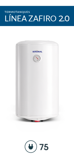TERMOTANQUE SEÑORIAL ZAFIRO 2.0 ELÉCTRICO TESZ2.0-75  75LTS