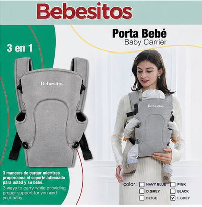 MOCHILA CARGADOR CANGURO GRIS CLARO ABXM-4FLGREY