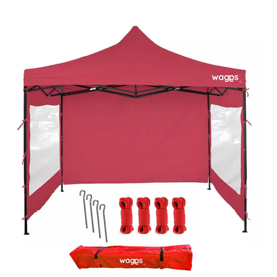 GAZEBO WAGGS GZBO01 3X3 MTS ROJO CON PAREDES