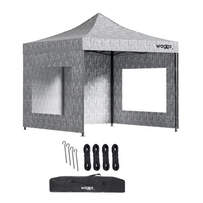 GAZEBO WAGGS GZBO03 3X3 MTS CAMUFLAJE GRIS CON PAREDES