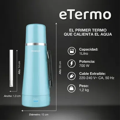 ETERMO PEABODY CELESTE CON BOMBILLA PE-ET1001C
