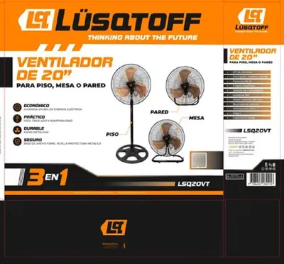 VENTILADOR LUSQTOFF 3 EN 1 3 ASPAS COLOR NEGRO 20" LSQ20VT