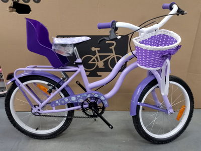 BICICLETA ENRIQUE R.16 STARS C/PORTA MUÑECA Y CANASTO LILA