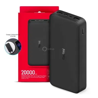 CARGADOR PORTÁTIL XIAOMI REDMI 20000MAH CARGA RAPIDA 18W COLOR NEGRO
