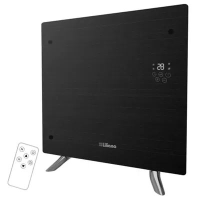 PANEL DE VIDRIO LILIANA PIE/PARED DECOWARM NEGRO PPV202D