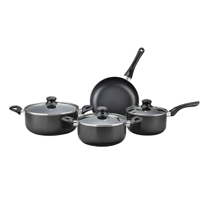 SET DE OLLAS Y SARTENES ACERO INOXIDABLE 7 PIEZAS DAEWOO DWL-SET7 NEGRO