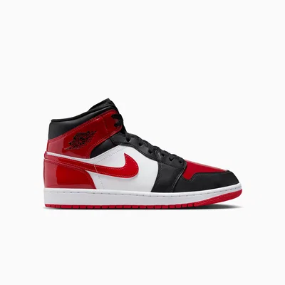 Jordan Retro 1 Mid SE Patent "Bred Toe"