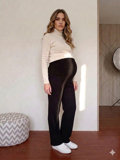 Calza Morley Frisado Negro/Gris