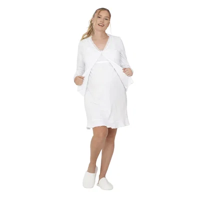 Set Camisón + Bata Amelie Blanco Talle 4