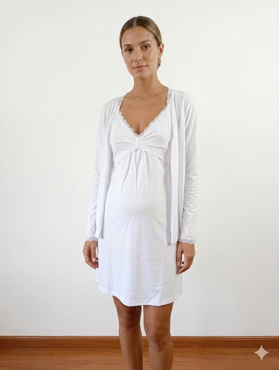 Set Camisón + Bata Bergen Blanco 1 al 3
