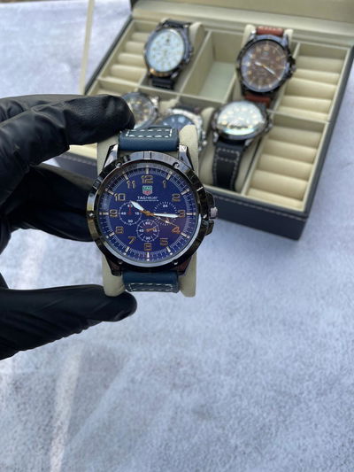 Tag Heuer Azul cuero + Billetera Cuero de Regalo +  Envio Gratis