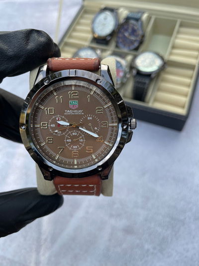 Tag Heuer Marron cuero + Billetera Cuero de Regalo +  Envio Gratis