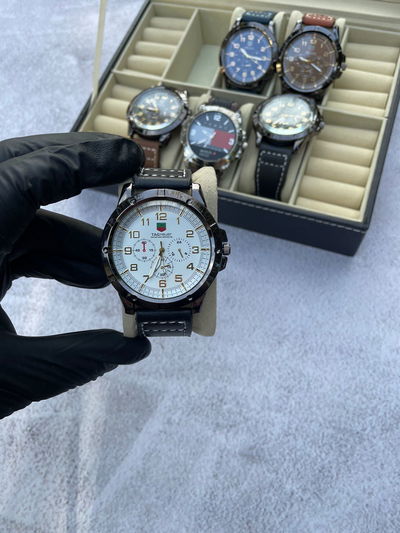Tag Heuer Blanco cuero + Billetera Cuero de Regalo + Envio Gratis