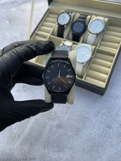 Lacoste Premium Negro + Billetera Cuero de Regalo +  Envio Gratis