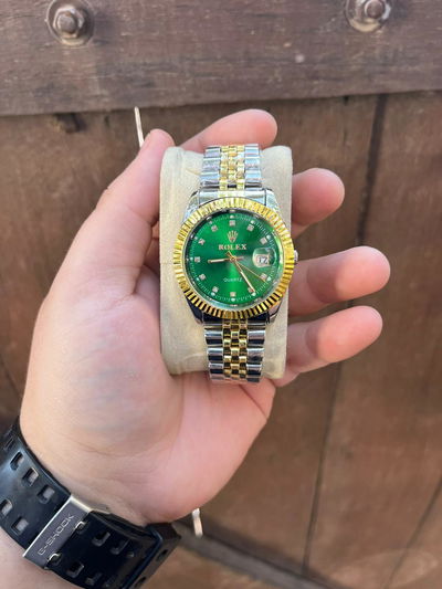Rolex Datejust Verde 2X1 + Billetera Cuero de Regalo +  Envio Gratis