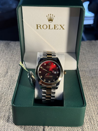 Rolex Date Just Two Tone Rojo 41mm AA+ SemiAutomatico + Estuche