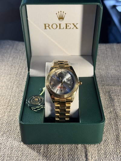 Rolex Date Just Dorado  41mm AA+ SemiAutomatico- Correa Presidente + Estuche