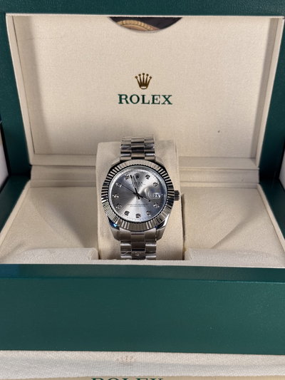 Rolex Date Just Presidente Blanco AAA-Automatico- Full set ( Caja, papeles, tarjeta, Paño)
