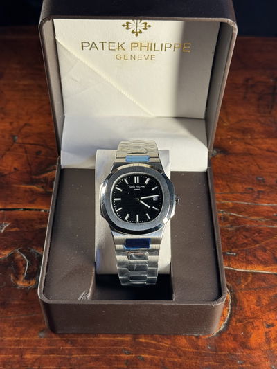 Patek Philippe Nautilus Negro 904L-Cristal Zafiro-Automatico-AAA + Estuche